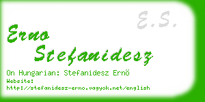 erno stefanidesz business card